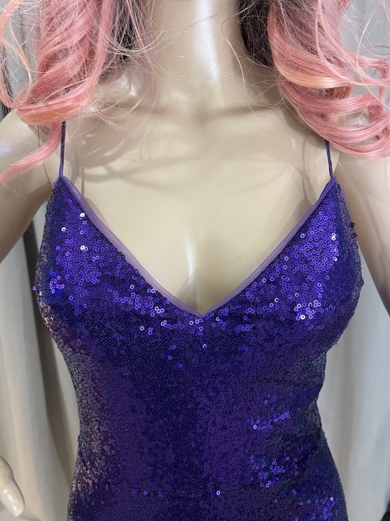Source Unknown Purple Sequin Spaghetti-Strap Maxi Gown - Picture 4 of 8